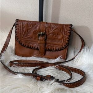 Patricia Nash Tan Leather Crossbody Bag